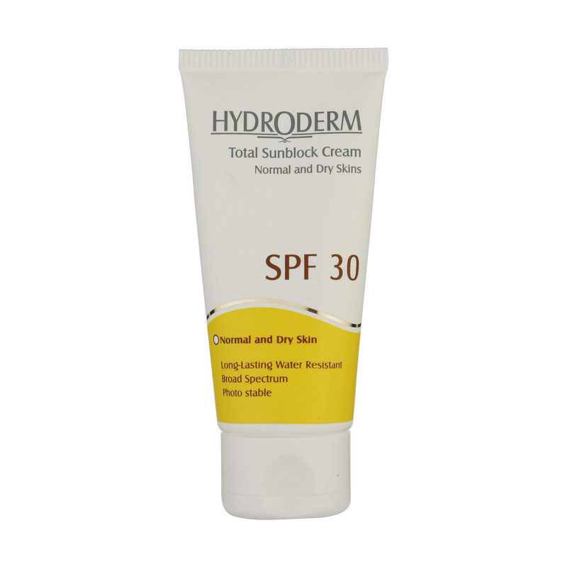 کرم ضد آفتاب بی رنگ هیدرودرم SPF30 حجم 50 میلی لیتر